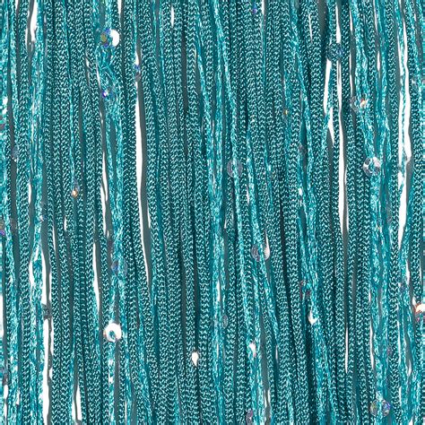 Turquoise Holographic Sequins Chainette Fringe 6 Sequins Trims