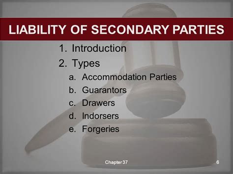 Chapter 37 Liability Of Parties To Negotiable Instruments Ppt Download