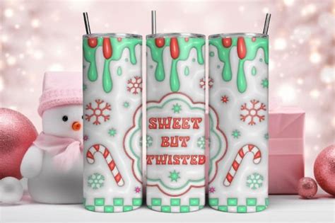 3D Inflated Christmas Tumbler Wrap Graphic By Dream Creation Creative