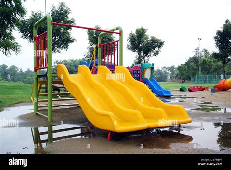 Colorful Children Playground In The Park Stock Photo Alamy