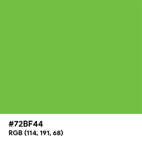 Neon Green CMYK color hex code is #72BF44