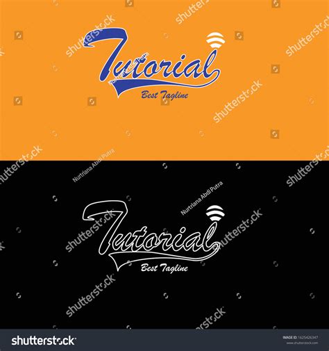 tutorial illustration logo writing design stock vector royalty