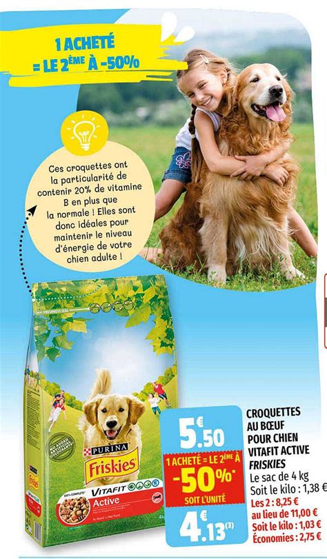 Promo Croquettes Au B Uf Pour Chien Vitafit Active Friskies Chez