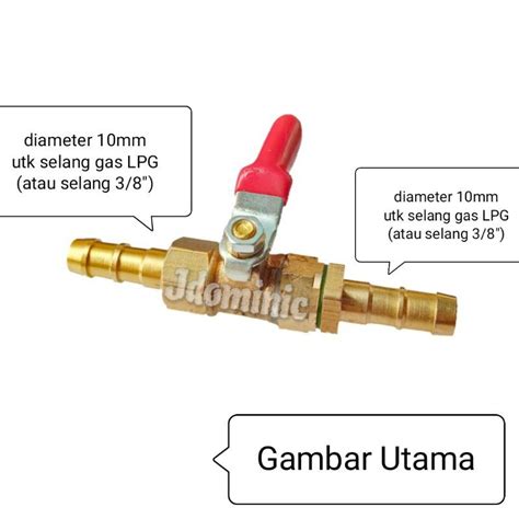 Jual Sambungan Stop Kran Selang Gas Lpg Kuningan Brass Keran Sambung