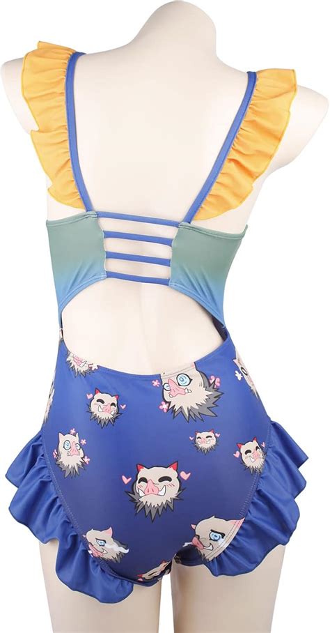 Buy Anime Demon Slayer Womens Tanjiro Nezuko Zenitsu Shinobu Cosplay Swimsuit Two Piece Bikini