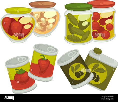 Marinated Cucumbers And Tomatoes Peppers Vector Stock Vector Image