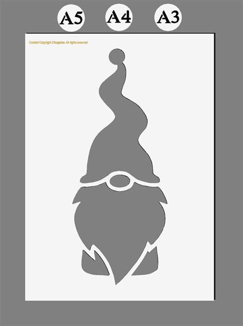 Gnome Gonk Christmas Santa Claus Mylar Stencils In A3 A4 A5 Sheet Sizes 190 Micron Craft Art