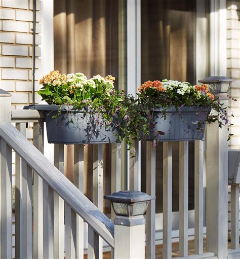 Over The Rail Window Boxes 19 Railing Planter Ideas For Making Small