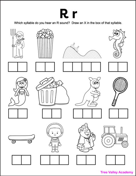 Letter R Sound Worksheets Tree Valley Academy