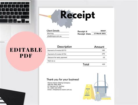 Cleaning Receipt Cleaning Business Receipt Template Cleaning Service