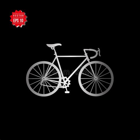 Icono Del Vector De La Bicicleta Del Deporte En Fondo Negro Ilustraci N