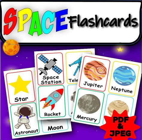 Printable Space Vocabulary Identification Flashcards Outer Space