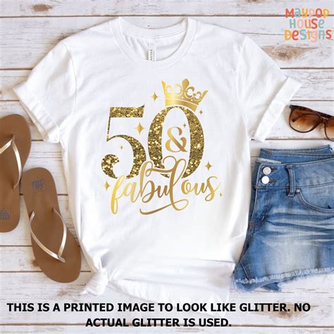 50th Birthday T Shirt For Women 50 And Fabulous 50 Birthday Shirt T