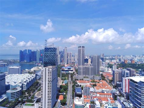 Vista Aérea Do Rio De Singapura Na área Central Fotografia Editorial