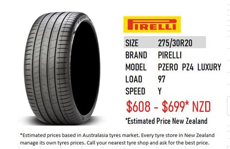 27530 R20 Pzero Pz4 Luxury Pirelli Zebra Tires New Zealand