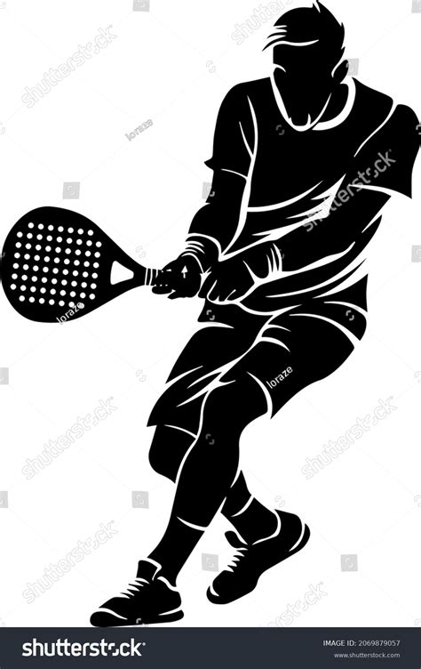 Tennis Padel Player Icon Silhouette Illustration Stock Vector Royalty