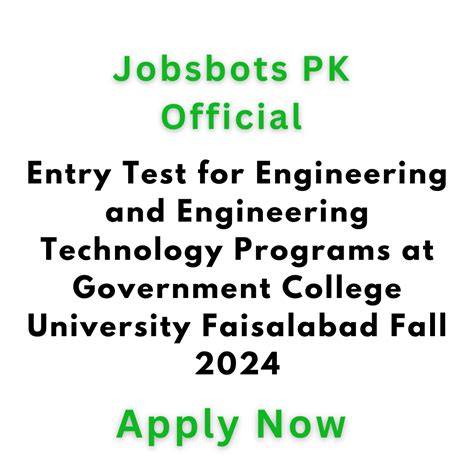 Entry Test For Engineering And Engineering Technology Programs At