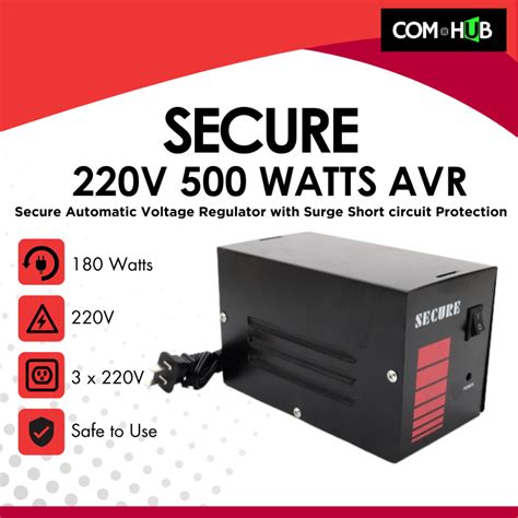 Hub PC Secure AVR Automatic Voltage Regulator 220 Volts With