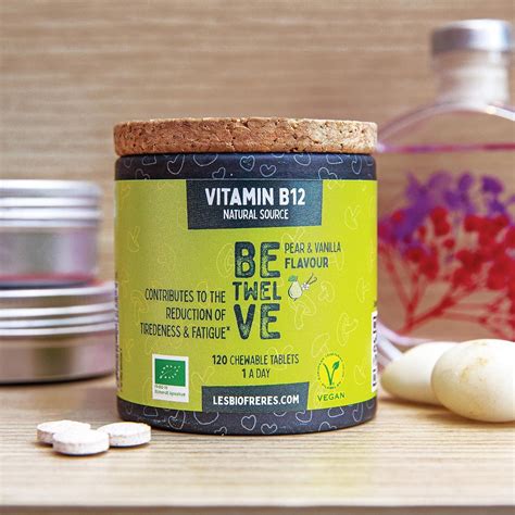 Organic Brothers Betwelve Pear Vanilla B12 - Vegan Tablets Natural