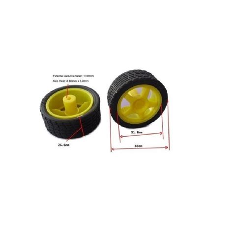 Buy 65mm Robot Wheel For BO Motors Yellow Online At Robu In