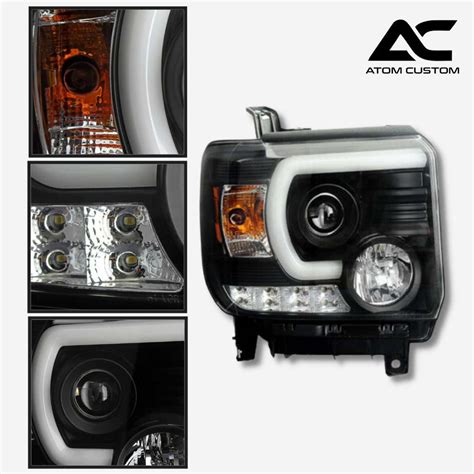 Faros Frontales Drl Obscuro Gmc Sierra Atom Custom