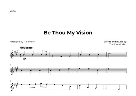 Be Thou My Vision Arr R Salvario By Traditional Sheet Music For