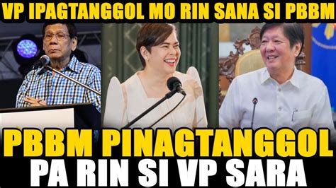 Grabe Pbbm Pinagtanggol Pa Rin Si Vp Sara Youtube