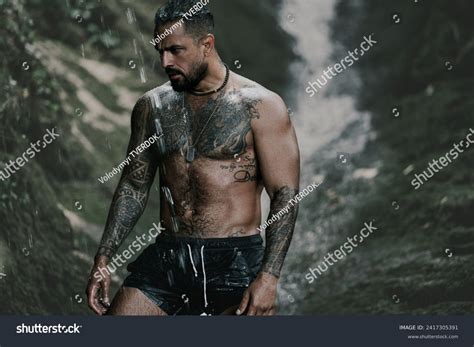 Naked Sexy Man Tropical Waterfall Bali Stock Photo 2417305391 Shutterstock