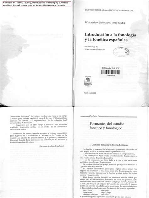 Introducción A La Fonología Y La Fonética Españolas Nowikow Szałek Pdf