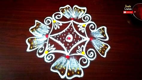 Easy Rangoli Design Kolam Muggu Revathi Creations YouTube