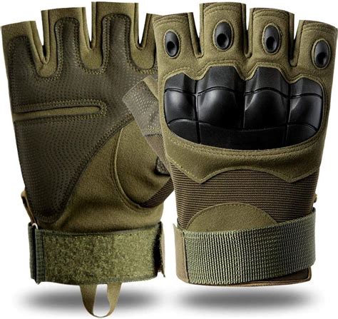 Guantes Tácticos Militares De Medio Dedo para Hombre Nudillo Duro