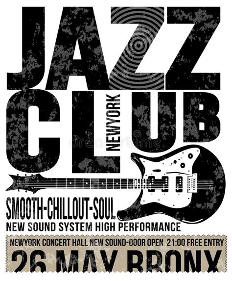 Jazz Club Concert Music Poster Design Tee Graphic Stock Illustration ...