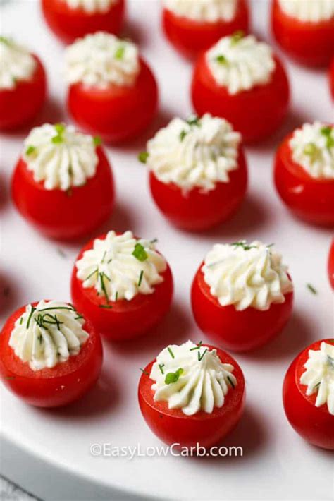 Stuffed Cherry Tomatoes Appetizer Or Snack Easy Low Carb