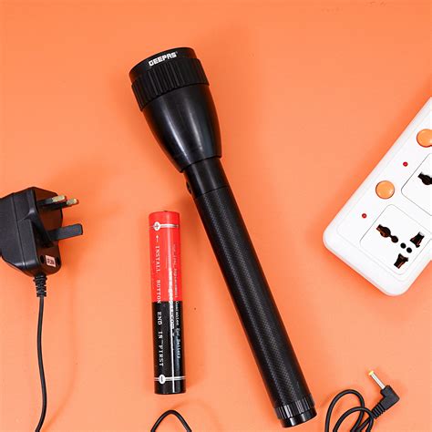 Geepas Rechargeable Led Flashlight Mah Battery