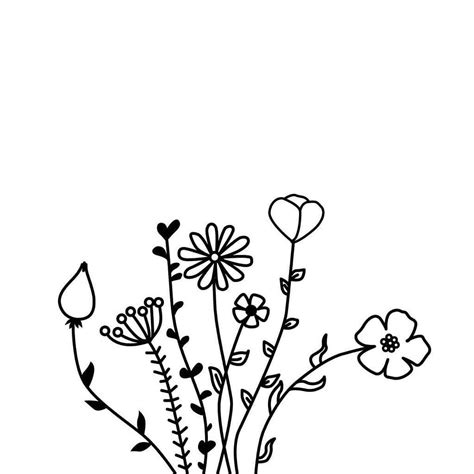 Easy Flower Drawing Black And White