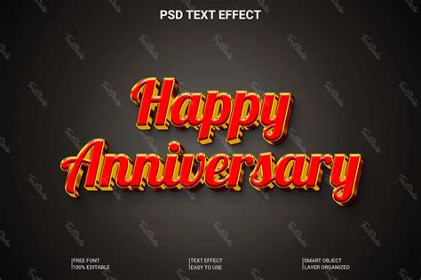 Joyeux Anniversaire Rouge Et Or 3d Font Style Effect Fichier Psd Photoshop Gratuit