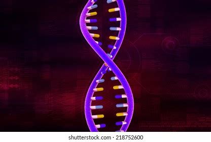 Digital Illustration Dna Structure Colour Background Stock Illustration