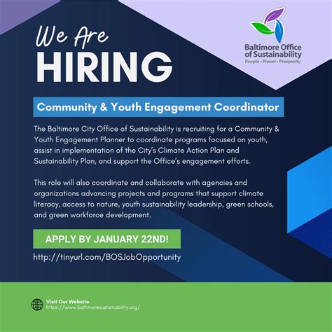 Community And Youth Engagement Coordinator City Planner Ii Chesapeake