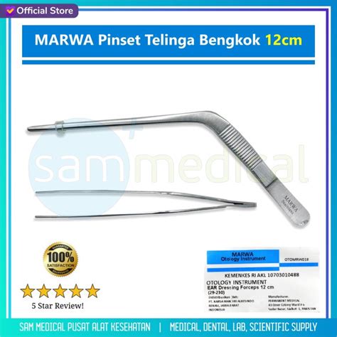 Jual MARWA Pinset Telinga Bengkok Ear Dressing Forceps 12cm Shopee