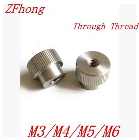 20pcs M3 M4 M5 M6 Stainless Steel Knurl Nut Step Through Thread Hand