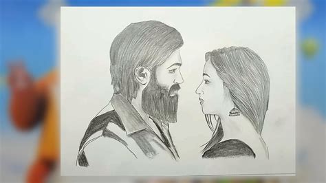 Rocky Bhai And Reena Sketch Drawing Tutorial Kgf Drawing Youtube