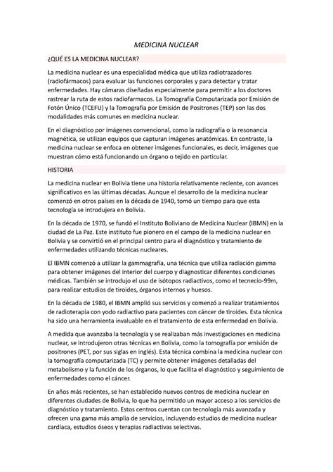 Medicina Nuclear Informe Medicina Nuclear Qu Es La Medicina Nuclear