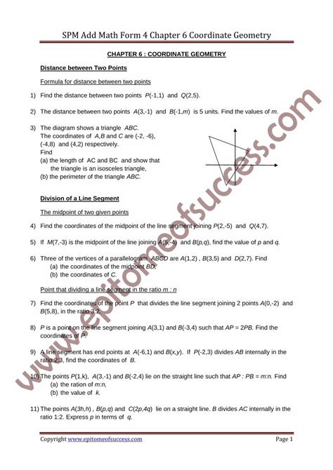 Pdf Spm Add Math Form 4 Chapter 6 Coordinate Lessonswp