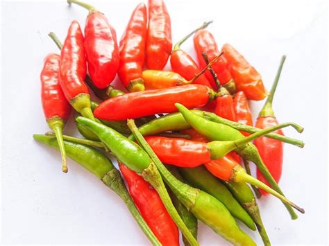 Premium Photo | Cabe rawit cayenne pepper isolated on white background