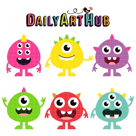 cute baby monsters clipart monster big set cute cartoon scary