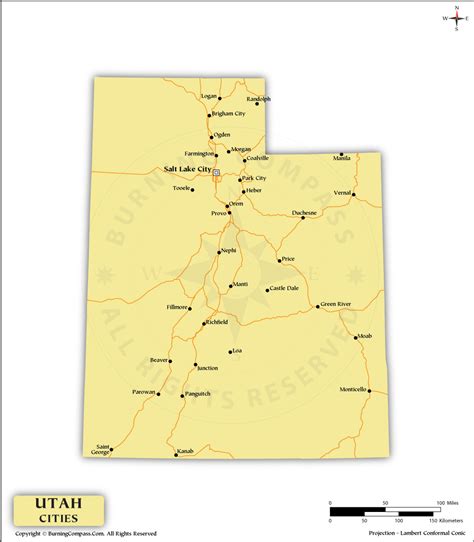 utah cities map map  utah  cities