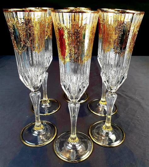 Cristal T Murano Flute Glasses And Champagne 6 Catawiki