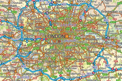 Vector South East England Map County Political Road And Rail Map 750k