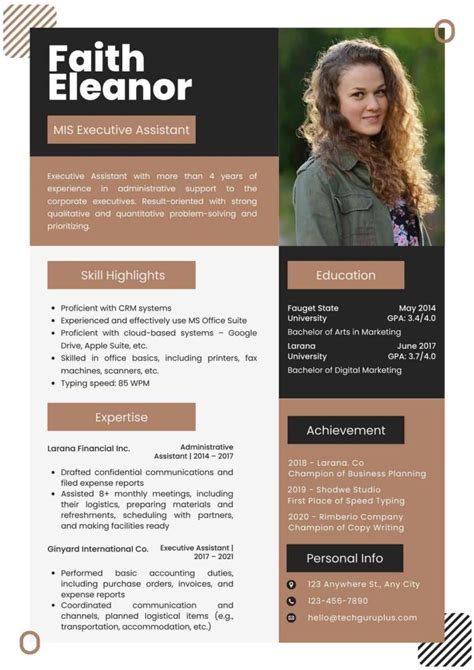 Editable Resume Template With Photo Docx Pdf