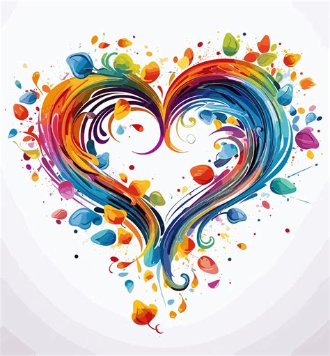 Premium Vector A Heart With The Colors Of The Rainbow And The Word Love